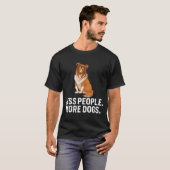 T-shirt Moins de gens Plus de chiens Introvertir (Devant entier)