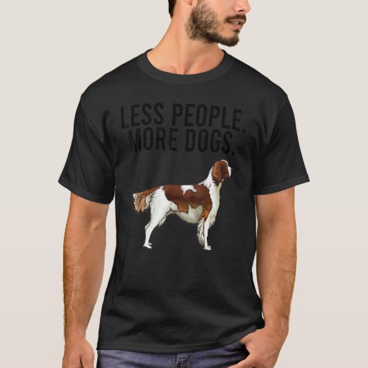 T-shirt Moins de gens Plus de chiens Irlandais Rouge Blanc (Devant)
