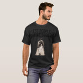 T-shirt Moins de gens Plus de chiens Lhasa Apsos Introvert (Devant entier)