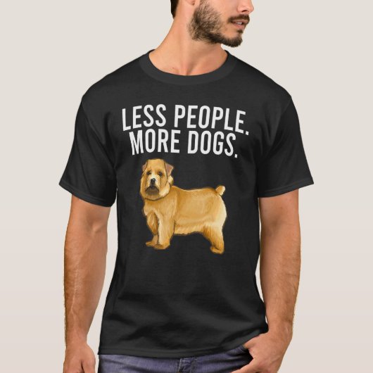 T-shirt Moins de gens Plus de chiens Norwich Terrier Intro (Devant)