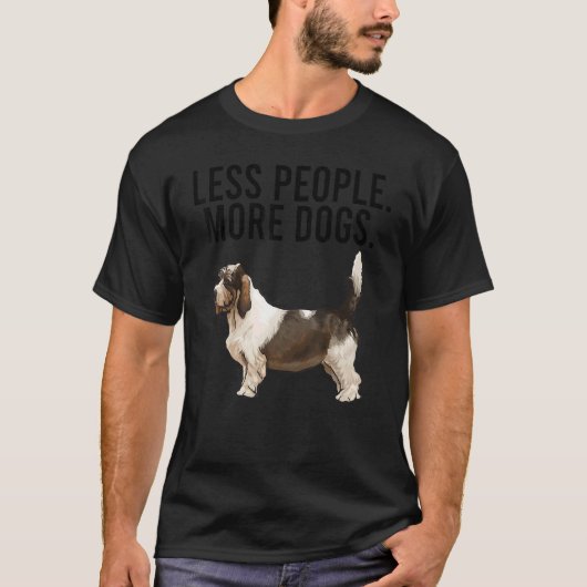 T-shirt Moins de gens Plus de chiens Petit Basset Griffon  (Devant)