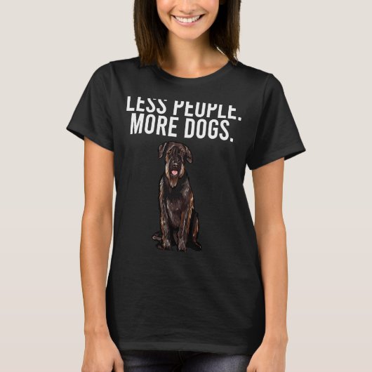 T-shirt Moins de gens Plus de chiens Schnauzer géant Intro (Devant)