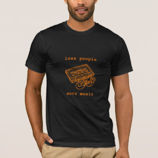 T-shirt Moins de Gens Plus de Musique Cassette Audio Rétro