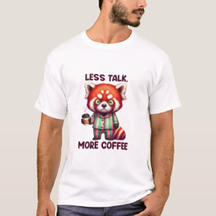T-shirt Moins de parler plus de café Racoon