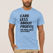 T-SHIRT MOINS DE SOINS EN PROFITS (Devant)