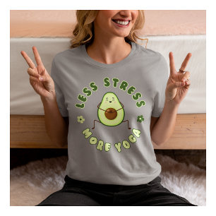 T-shirt Moins De Stress Plus De Yoga Fitness Enthousiaste