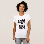 T-shirt Moins de viande = moins de chaleur (Devant entier)