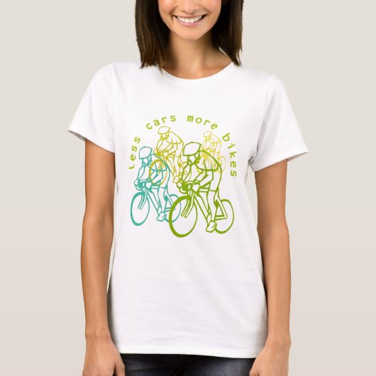 T-shirt Moins de voitures plus de vélos (Devant)