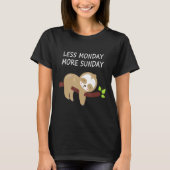 T-shirt Moins Lundi Plus Dimanche Funny Sloth (Devant)