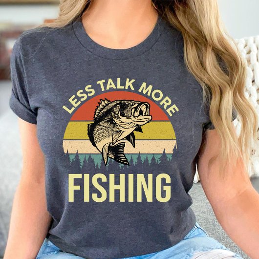 T-shirt Moins parler plus de pêche Amant de pêche amusant 