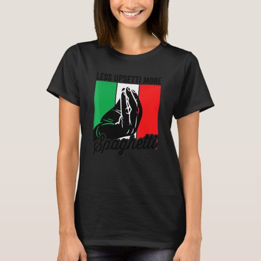 T-shirt Moins Upsetti Plus Spaghetti Italia Mens Italien S (Devant)