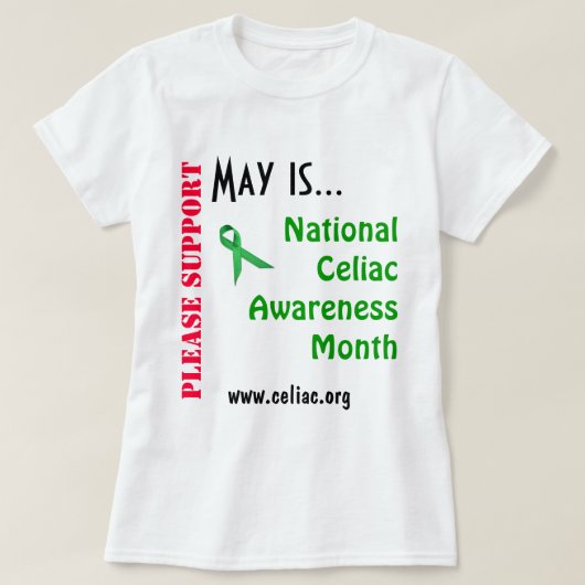T-shirt Mois coeliaque national de conscience (Design devant)