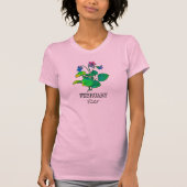 T-shirt Mois de la naissance Février Violet (Devant)