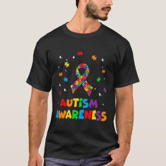 T-shirt Mois de l'autisme Puzzle Pièce Ruban Educati