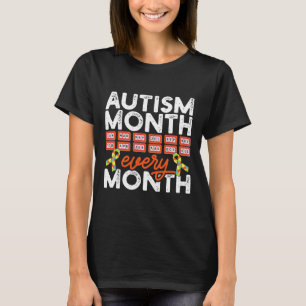 T-shirt Mois de l'autisme Tous les mois Sensibilisation au