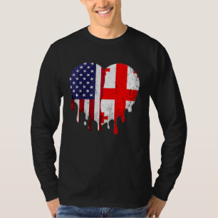 T-shirt Mois de l'héritage géorgien américain Drapeau de G