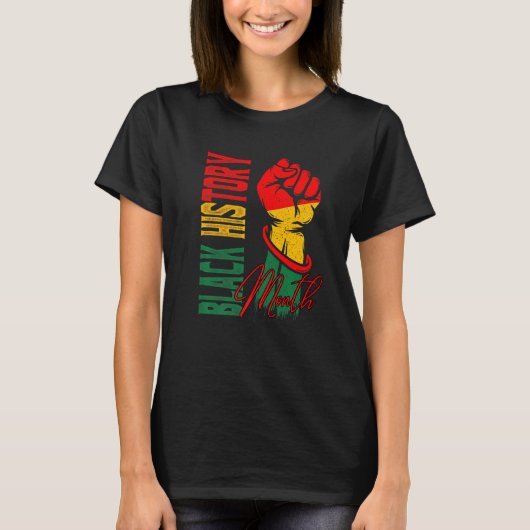 T-shirt Mois de l'histoire des Noirs 2022 Bhm Melanin Afro (Devant)