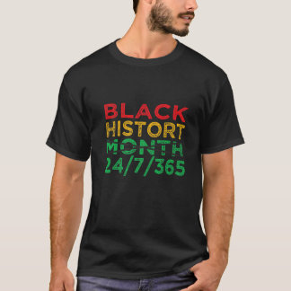 T-shirt Mois de l'histoire des Noirs 24/7/365 Africain Mel