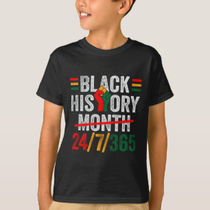 T-shirt Mois de l'histoire des Noirs 24 7 365 Fistes Afric