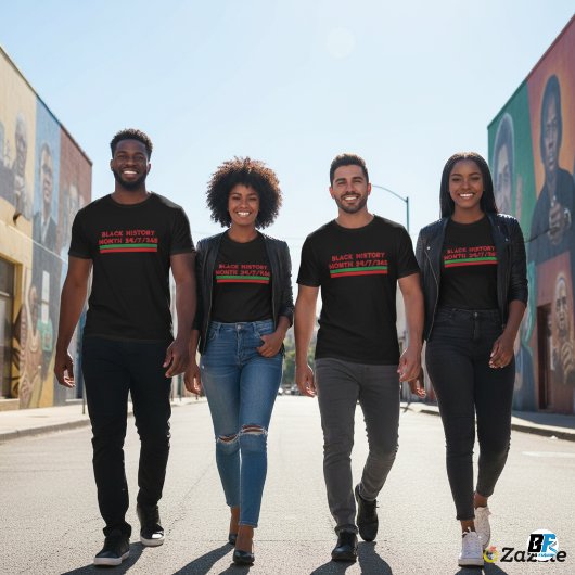 T-shirt Mois de l'histoire des Noirs 24/7/365 | Noir Améri