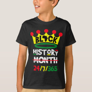T-shirt Mois de l'histoire des Noirs 24 7 365 Roi Noir T-s