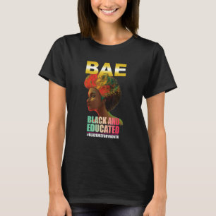 T-shirt Mois de l'histoire des Noirs BAE Noir et instruit 