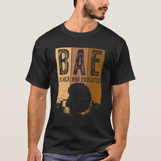 T-shirt Mois de l'histoire des Noirs BAE Noir et instruit  (Devant)