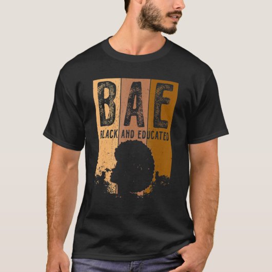 T-shirt Mois de l'histoire des Noirs BAE Noir et instruit  (Devant)