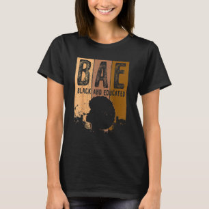 T-shirt Mois de l'histoire des Noirs BAE Noir et instruit 