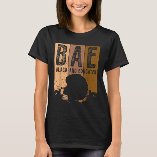 T-shirt Mois de l'histoire des Noirs BAE Noir et Melanine (Devant)