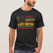 T-shirt Mois de l'histoire des Noirs Conception du drapeau (Devant)