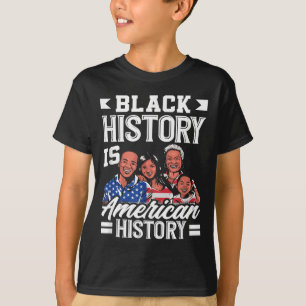 T-shirt Mois de l'histoire des Noirs Drapeau américain Amé