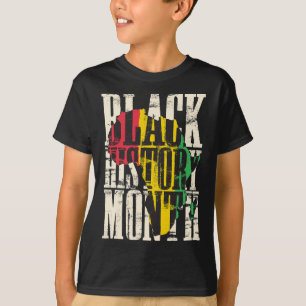 T-shirt Mois de l'histoire des Noirs fière carte africaine