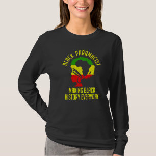 T-shirt Mois de l'histoire des Noirs Pharmacien Drapeau Af