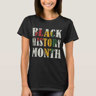 T-shirt Mois de l'histoire noire avec drapeau de la carte