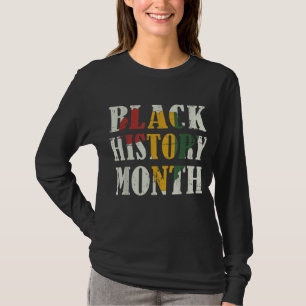 T-shirt Mois de l'histoire noire avec drapeau de la carte