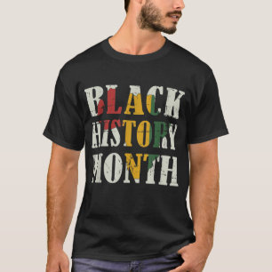T-shirt Mois de l'histoire noire avec drapeau de la carte