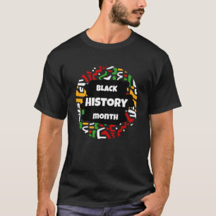 T-shirt Mois de l'histoire noire avec drapeau de la carte