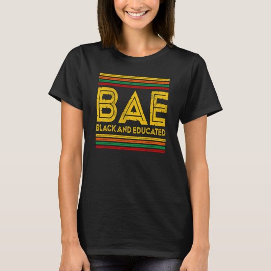 T-shirt Mois de l'histoire noire BAE Noir et instruit (Devant)