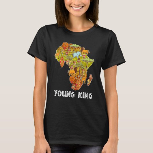 T-shirt Mois de l'histoire noire du jeune roi d'Afrique (Devant)