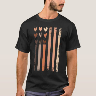 T-shirt Mois de l'histoire noire Usa Drapeau Peau Tone Coe