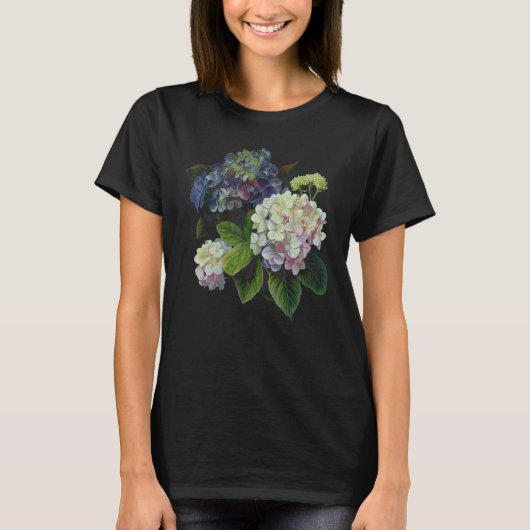 T-shirt Mois de naissance Hydrangea Fleurs (Devant)