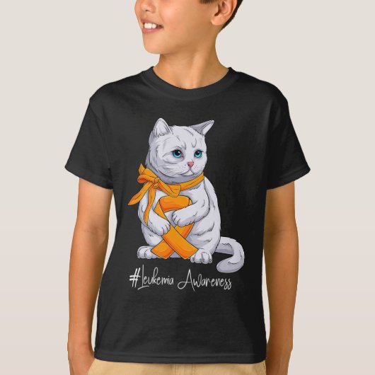 T-shirt Mois de sensibilisation à la leucémie Chat au ruba (Devant)
