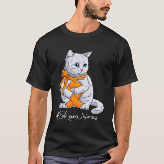 T-shirt Mois de sensibilisation à l'automutilation Chat à  (Devant)