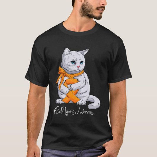 T-shirt Mois de sensibilisation à l'automutilation Chat à (Devant)