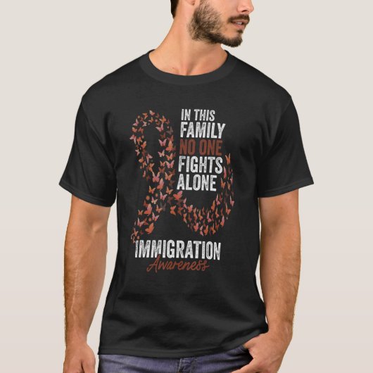 T-shirt Mois de sensibilisation à l'immigration Papillons (Devant)