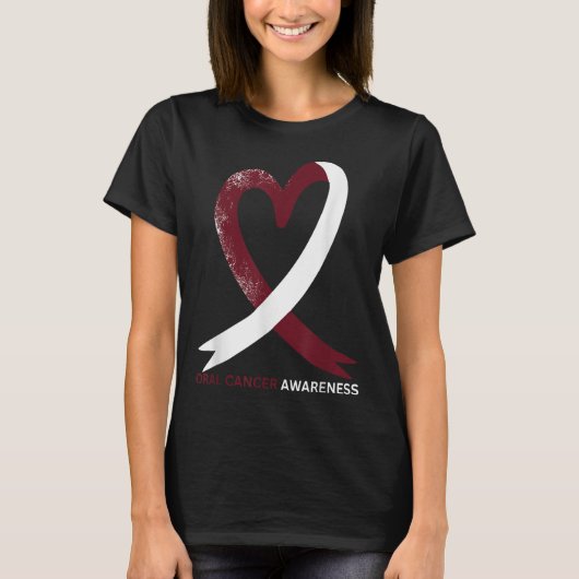 T-shirt Mois de sensibilisation au cancer buccal 2024 Cou  (Devant)