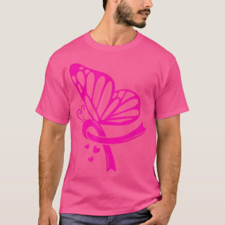 T-shirt Mois de sensibilisation au cancer du sein Papillon