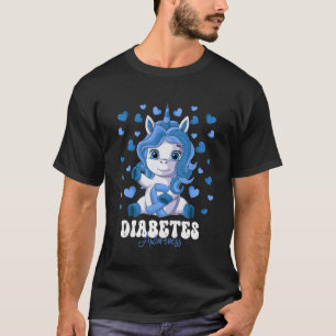 T-shirt Mois de sensibilisation au diabète Bleu Ruban Unic