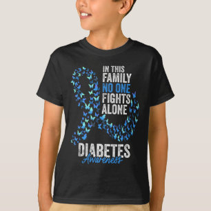 T-shirt Mois de sensibilisation au diabète Papillons Bleu